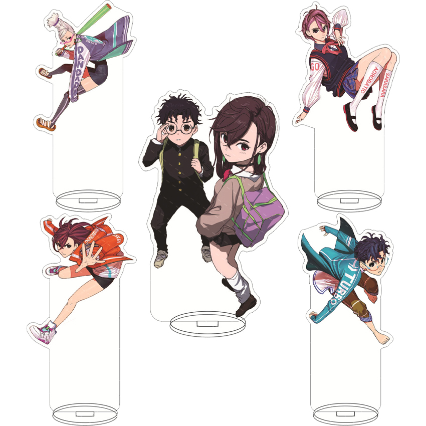 Anime Merchandise Collection - 16cmのアニメ「ダンダン」のモモ・アヤセ、ケン・タカクラ、オカルン、アイラ、シロトリ、セイコ・アヤセのアクリルスタンドフィギュア。コスプレグッズ、装飾品、ギフトとして。