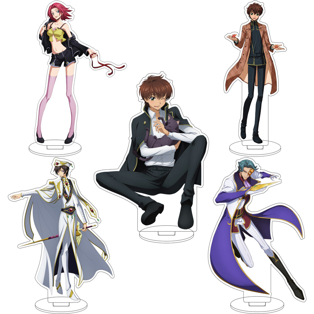 Anime Merchandise Collection - 16cm アニメ「コードギアス 反逆のルルーシュ」ルルーシュ・スザク、クルルギ、C.C. シャーリー アクリル製 大型スタンドフィギュア