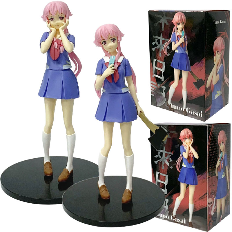 Good Smile Company Figma - 17 センチメートルアニメ未来日記アクションフィギュア未来日記ユノガサイ顔抱き姿勢かわいいモデルおもちゃ装飾クリスマスギフト